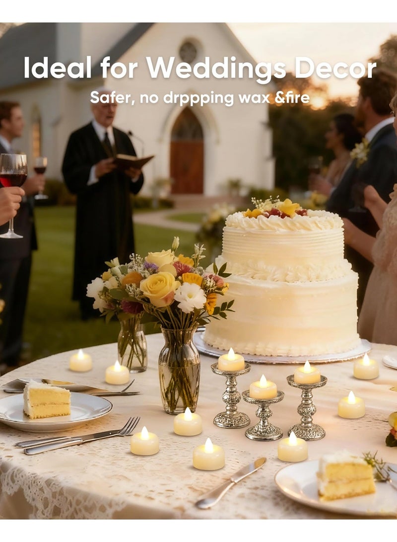 بابونا عبوة من 24 شمعة LED صغيرة، بدون لهب وبدون دخان تعمل بالبطارية مع تصميم أكريليكي زخرفي لتزيين المنزل والهدايا (أبيض دافئ) - Image 4